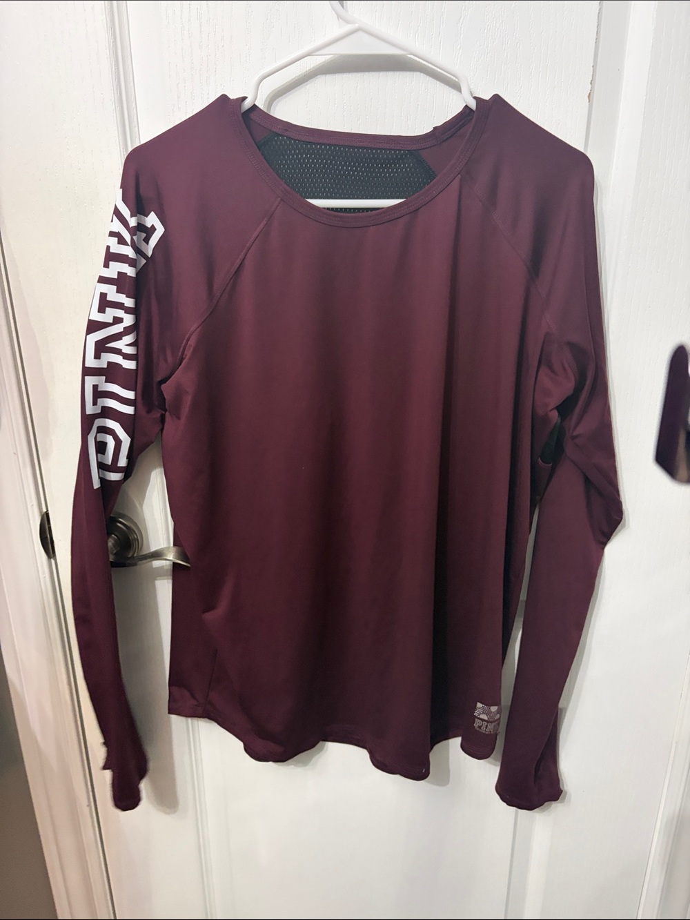 PINK Victoria's Secret Maroon Long-Sleeve Athletic Tee